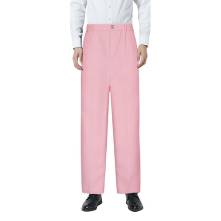 

Toddler Boys Girls Pants Flat Front Dress Adjustable Waist Front Pockets Straight Leg Fit Children Trousers