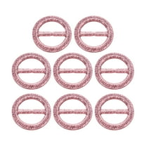 8Pack Plastic Tee Shirt Clips, 30mm Round Bling Resin Scarf Ring Buckle (Pink)