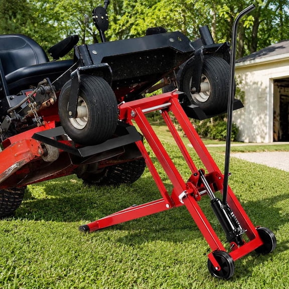 Hydraulic Lawn Mower Lift Jack, designed for tractors, zero turn riding mowers, ATV maintenance