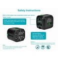 thumbnail image 5 of Monoprice Compact Cube Universal Travel Adaptor Black 109876, 5 of 6