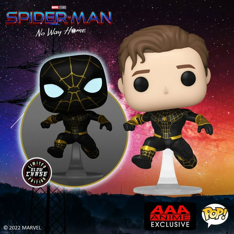 AAA Anime Exclusive Spider-Man NWH Unmasked Black Suit Pop