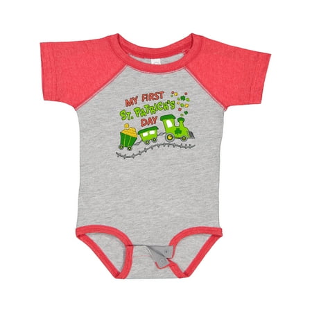 

Inktastic My First St. Patrick s Day Shamrock Train Gift Baby Boy or Baby Girl Bodysuit