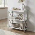 thumbnail image 2 of Convenience Conccepts Oxford 3 Tier Bookcase Entryway Hall Table, White, 2 of 5
