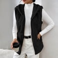 thumbnail image 5 of Kinrui Womens Sherpa Vest Textured Open Front Knit Flannel Vest Jackets Lightweight Outerwear with Pocket Black XXXL, 5 of 9