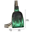 thumbnail image 2 of ALAZA Green Flames Sling Bag for Women Men Waterproof Crossbody Chest Bags, 2 of 7