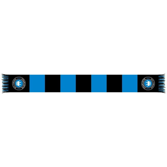 Black/Blue Charlotte FC Team Bar Knit Scarf