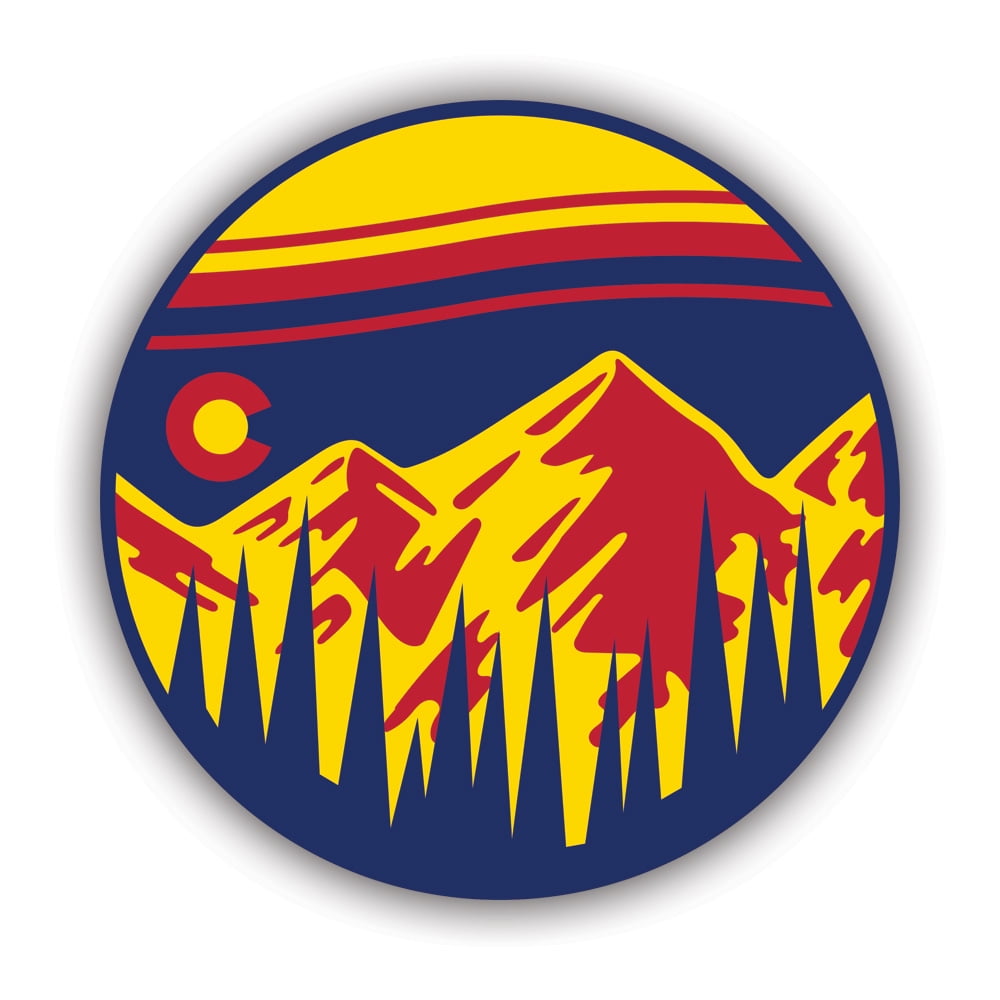Colorado Sunset Forest Mountains Sticker Decal Self Adhesive Vinyl