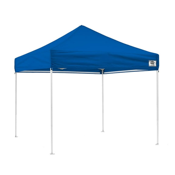 Impact Canopy 10 x 10 Pop Up Canopy Tent, Straight Leg Shelter, Steel Frame, UV Coated, Roller Bag, Royal Blue