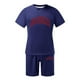 thumbnail image 3 of Conjunto de Sudadores de Hombres Impresión Casual Deportes de Manga Corta Cuello Redondo, Traje de Deporte de 2 Piezas con Pantalones de Corredores de Cintura Elástica, 3 of 4
