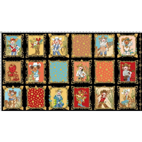 Whoa Girl! Black Fabric Panel