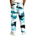 thumbnail image 6 of GrmtClth Mens Loose Fit Camo Cargo Sweatpants All Over Camouflage Print Elastic Pull On Waist Multi Pocket Street Walking Trousers Blue XL, 6 of 7