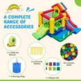 thumbnail image 3 of Auranook Colorful Rainbow Kids Inflatable Bounce Castle w/ 50 Ocean Balls & 735W Blower, 3 of 8