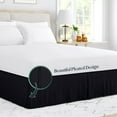 thumbnail image 4 of CCNY 18" Inch Drop Pleated Bed Skirt Queen Size 100% Microfiber Made Black Bedskirt with Split Corners, 4 of 7