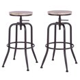 thumbnail image 4 of HouseInBox Industrial Bar Stools Set of 2 Adjustable Counter Height Bar Stools for Kitchen Island, Home Bar Furniture, Oak, 4 of 7