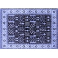 thumbnail image 1 of Ahgly Company Machine Washable Indoor Rectangle Oriental Blue Industrial Area Rugs, 3' x 5', 1 of 4