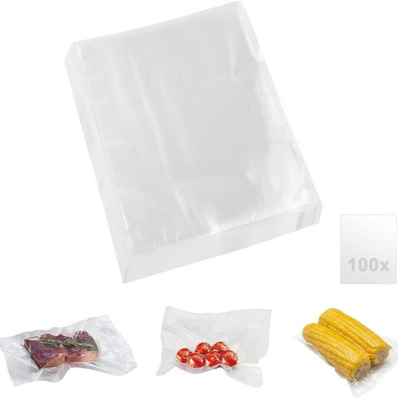 200 Pcs Clear Food Saver Bags,Plastic Vacuum Sealer Bags,Seal Freezer Fresh Bags,12 × 8 Inch Thickened Mesh Food Storage Pouches,for Home Kitchen Restaurant By HXRH