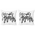 thumbnail image 1 of Amsterdam Throw Pillow Cushion Cover Pack of 2, Cursive and Modern Typography Drawn by Hand on a Plain Background, Zippered Double-Side Digital Print, 4 Sizes, Charcoal Grey and White, by Ambesonne, 1 of 2