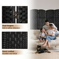 thumbnail image 2 of 4-Panel Room Divider, 6 ft Office Partition Walls Wood Divider Folding Portable Privacy Screen, Room Dividers and Folding Privacy Screens for Home, Room Separator Wall Dividers,Black, 2 of 6