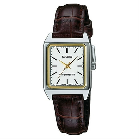 Women's Analog Quartz Stainless Steel Brown Leather Watch LTPV007L-7E2