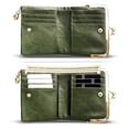 thumbnail image 3 of Cartera para mujer pequeña Rfid para mujer, monedero vintage de cuero plegable compacto con cremallera y cierre de beso, 3 of 6