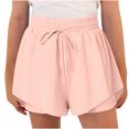 thumbnail image 3 of WMTBSRSW Girls Athletic Shorts High Waisted Butterfly Shorts Drawstring Outdoor Soccer Gym Shorts 2 in 1 Flowy Running Skorts for Teen Girls Youth 6-15 Years, 3 of 9