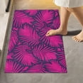 thumbnail image 2 of SKYSONIC Bath Mats Toiletry Mat Fuchsia Leaves Print, Fluffy Plush Absorbent Bath Rugs Carpet with Non Slip Bottom for Bathroom Floor Toilet Tub and Shower,23.6"x15.7"+17.3"x13.4", 2 of 7