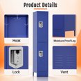 thumbnail image 5 of Sapital 2 Door Metal Locker, Heavy-Duty Storage Locker with Hook, Storage Cabinet for Home, Office, Gym, Workshop, Blue, 5 of 7
