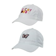 Time and Tru Women's Bleached Denim Butterfly Icon Baseball Cap
