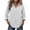 White, variant on Womens Collared Button Down Shirts Solid Color Casual 3/4 Ruffle Sleeve Lettuce Trim Hem Blouses Tops for Everyday Fall Green