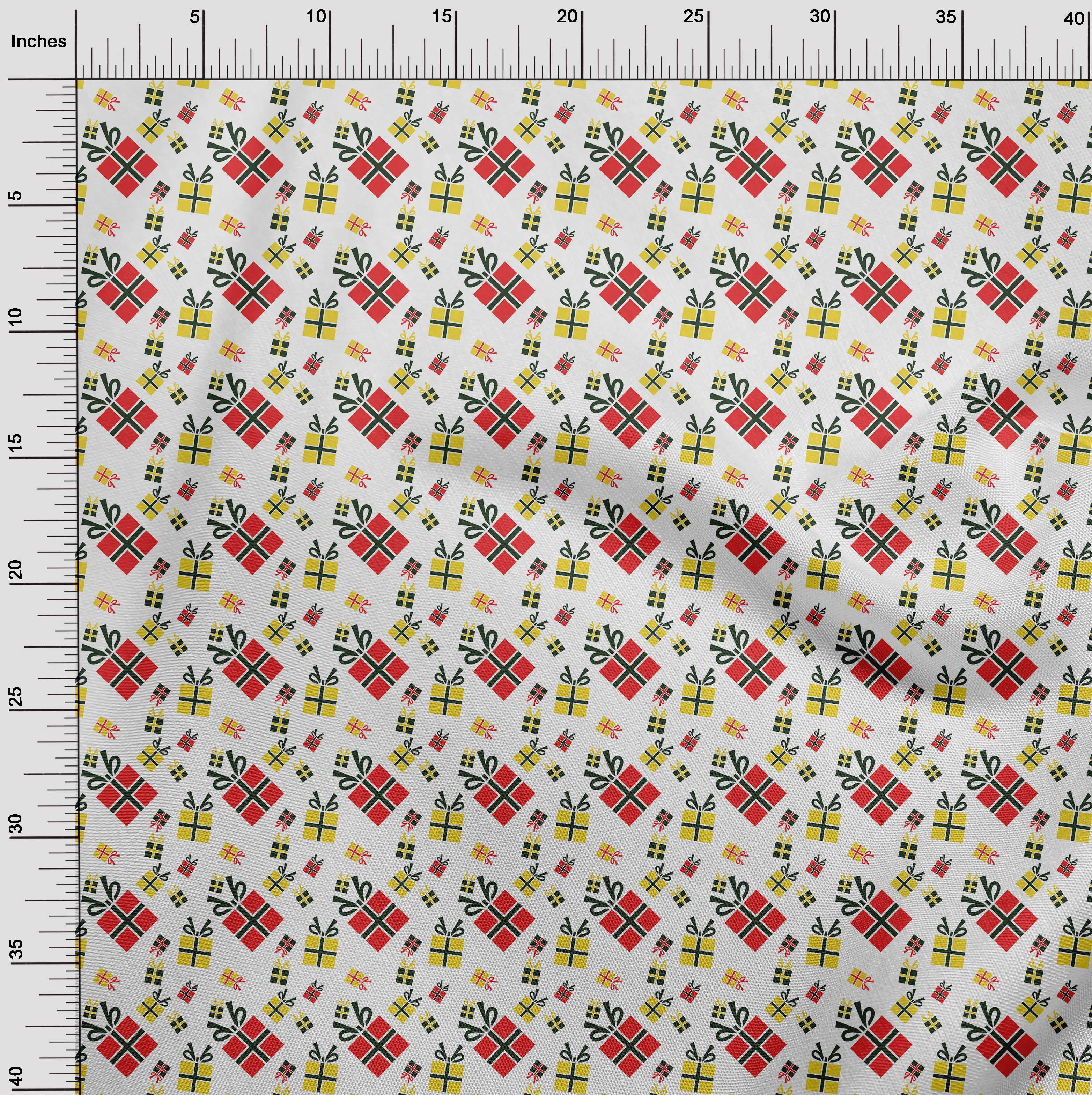 oneOone Cotton Cambric Cream Fabric Merry Christmas Craft Projects Decor Fabric Printed By The Yard 56 Inch Wide