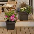thumbnail image 2 of Bloem Veranda 14" Square Box Plastic Planter - UV-Resistant, Indoor/Outdoor, Peppercorn, 2 of 5