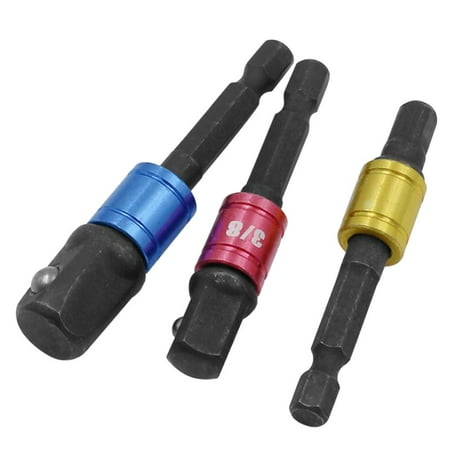 

Socket Wrench Adapter Set 1/4 3/8 1/2 3-piece Drill Extensions