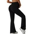 thumbnail image 6 of HOWPAY Maternity Flare Leggings over the Belly High Waisted Yoga Pants for Workout Lounge Bell Bottoms Soft Casual Pregnancy Activewear Black L, 6 of 8