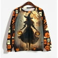 thumbnail image 4 of DOSUKRAI Halloween Graphic Sweatshirts for Women Fall Sweatshirts Long Sleeve Crew Neck Pullover Lightweight Sweater Tops 2025 Multicolor,S, 4 of 5