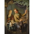 thumbnail image 2 of Frans Van Mieris The Younger 19x24 Gold Ornate Framed and Double Matted Museum Art Print Titled - The Poulterer (1743), 2 of 4