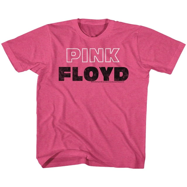 Pink Floyd T-Shirt Jeunesse Rose Blanc à Contour Vintage Rose Vif