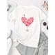 thumbnail image 2 of Camiseta de verano para mujer Suave elegante con Cuello redondoWomen's Casual Black T-Shirt with Red Heart Tree Graphic - Short Sleeve, Round Neck, Comfortable Polyester Blend, Ideal for Summer Fash, 2 of 7