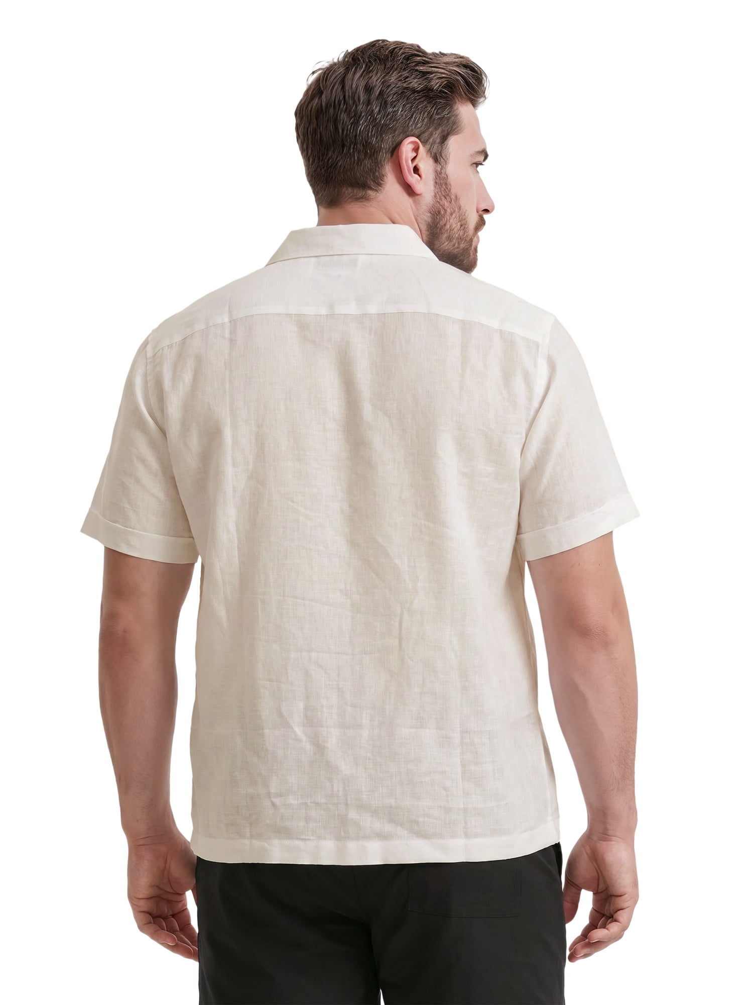 Cafe Luna Men’s and Big Men’s Geometric Panel Print Short Sleeve Button-Down Shirt, S-5XL
