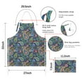 thumbnail image 7 of Blue Pioneer Flower and Paisley Pattern Apron-Garden Aprons for Women with Pockets-Cotton Linen Waterproof Kitchen Cooking Gardening Aprons Adjustable for Kitchen,Cooking,BBQ and Salon 33x27 Inch, 7 of 7