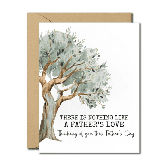 Father's Day Card – Elegant Watercolor Tree Design – Blank Inside – Thoughtful Gift for Dad, Stepdad, or Father Figure