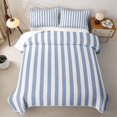 thumbnail image 2 of Meiyoeat Vintage Wide Stripe Twin Quilt Set, Casual Thin Line Twin Coverlet Set, Blue White, 2 of 7