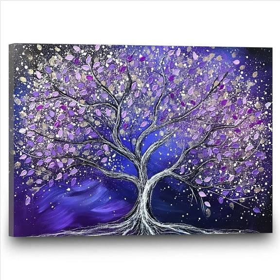 Hieng Purple Tree Abstract Wall Art Canvas Color Leaf Tree Wall Art Tree of Life Poster Abstract Trees Painting Purple Abstract Canvas Printsch