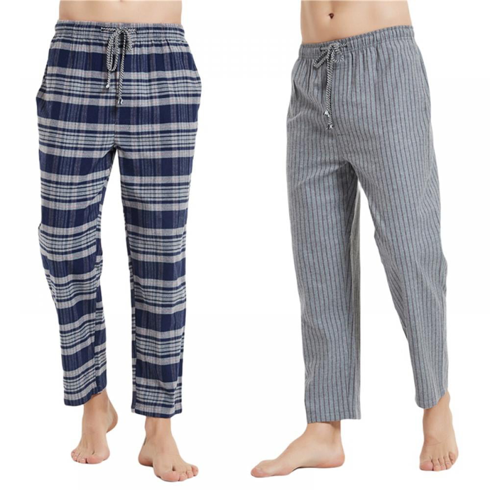 New Mens 100% Cotton Drawstring Lightweight Sleep Lounge Pants. 