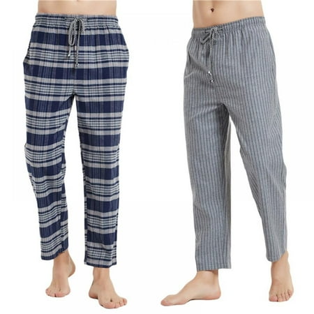 

Mens Cotton Pajama Pants Lightweight Lounge Pant with Pockets Soft Sleep Pj Bottoms for Men