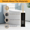 thumbnail image 3 of Standing Toilet Brush and Holder Brushed Gold Aluminium Toilet Bowl Cleaner Brush and Holder for Bathroom Storage and Organization, Square Design Sturdy and Space Saving, 3 of 4