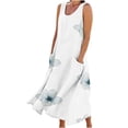 thumbnail image 2 of SMihono Robe Maxi Bohème d'Été pour Femmes Grande Taille Mode d'Été pour Femmes Décontractée Imprimée Sans Manches à Col Rond avec Poches Robe de Plage Décontractée Maxi Robe d'Été Robe d'Été Évasée de Plage, 2 of 5