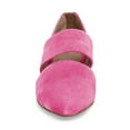 thumbnail image 3 of YDN Women's Fashion Mary Jane Pumps Pointy Toe Elastic Strap D'Orsay Comfy Ballet Flats Back Zipper Comfy Walking Outfit Shoes Size 8 Fuchsia, 3 of 4