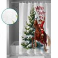 thumbnail image 4 of Merry Christmas Shower Curtain, 72" x 72", Cowboy Santa Claus Horse Xmas Tree Waterproof Bathroom Curtain Washable Shower Curtain Set with 12 Hooks, 4 of 6