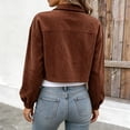 thumbnail image 5 of IUYRTFE Women's Cropped Button Down Jacket Long Sleeve Collared Casual Knit Outerwear, 5 of 5
