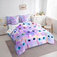 thumbnail image 3 of Manfei Neon Cat Twin Bedding Sets 7pcs,Colorful Clouds Bedding Comforter Set 7pcs,Chic Kitten Sheet Sets,Ultra Soft Bedroom Decorative Reversible, 3 of 7